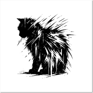 Feline  Kitten Silhouette Cat Posters and Art